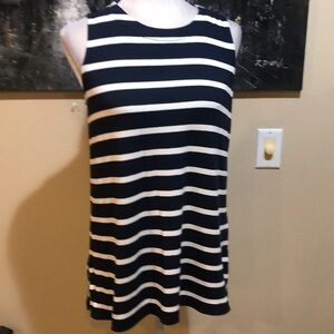 J Jill Wearever Collection Blue & White Striped Tank Top with side slits-S